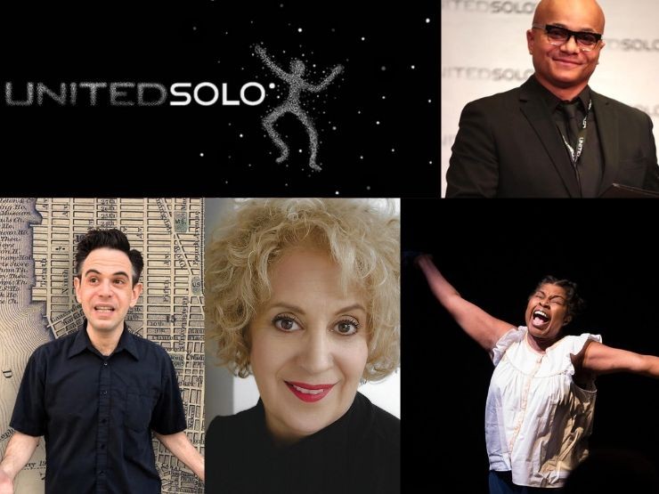 United Solo Theatre Festival, featuring Artistic Director Omar Sangare and performers Noah Diamond, Lillian Colón, and Richarda Abrams